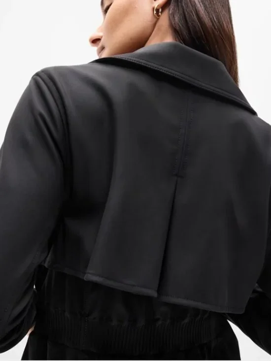 NWT Athleta Black Stellar Trench Coat - Picture 5 of 6